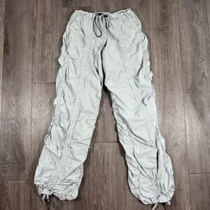 IETS FRANS- WOMEN'S XS -GRAY DRAWSTRING ELEASTIC WAIST RUCHED LEG PANTS